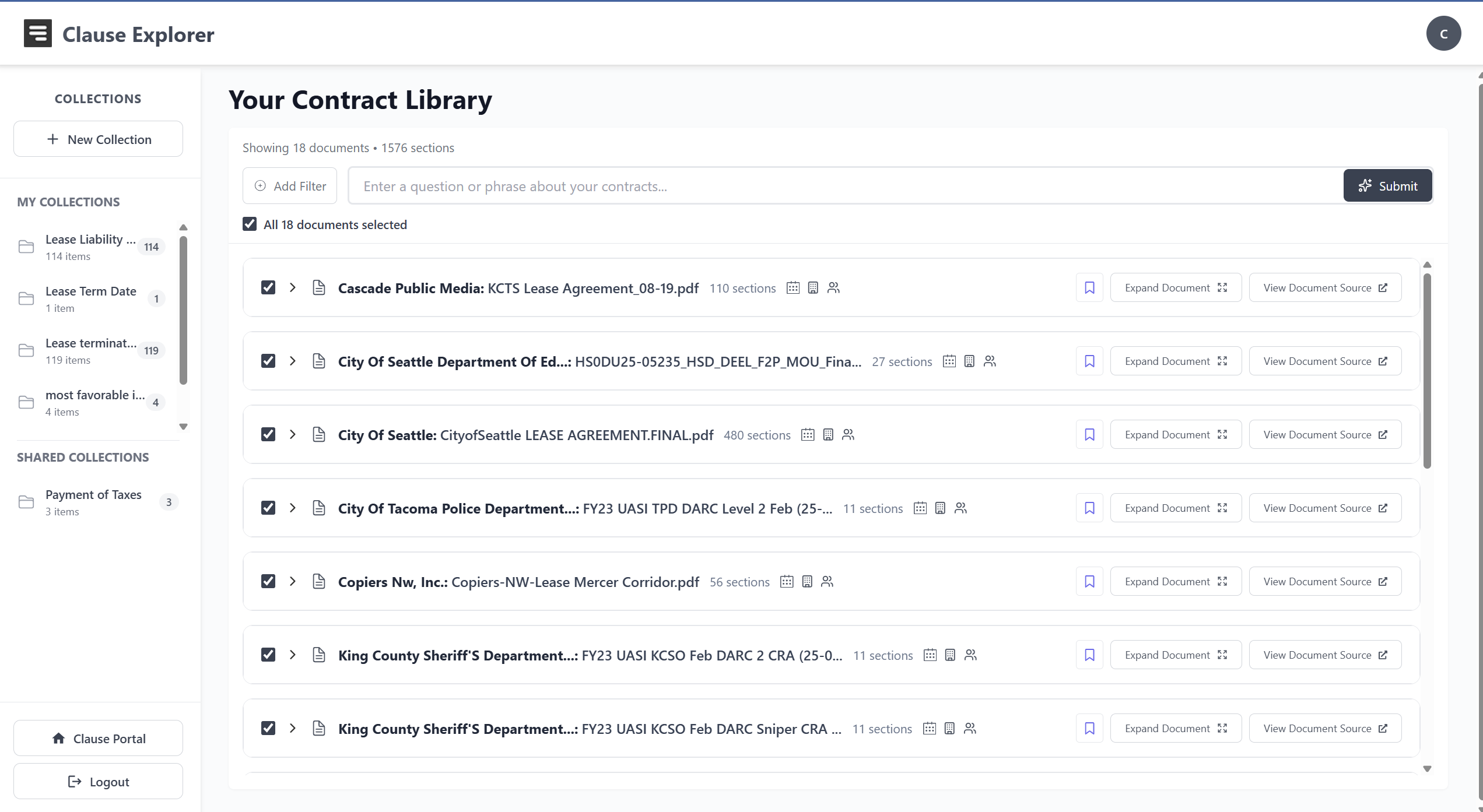 Clause Contract Explorer